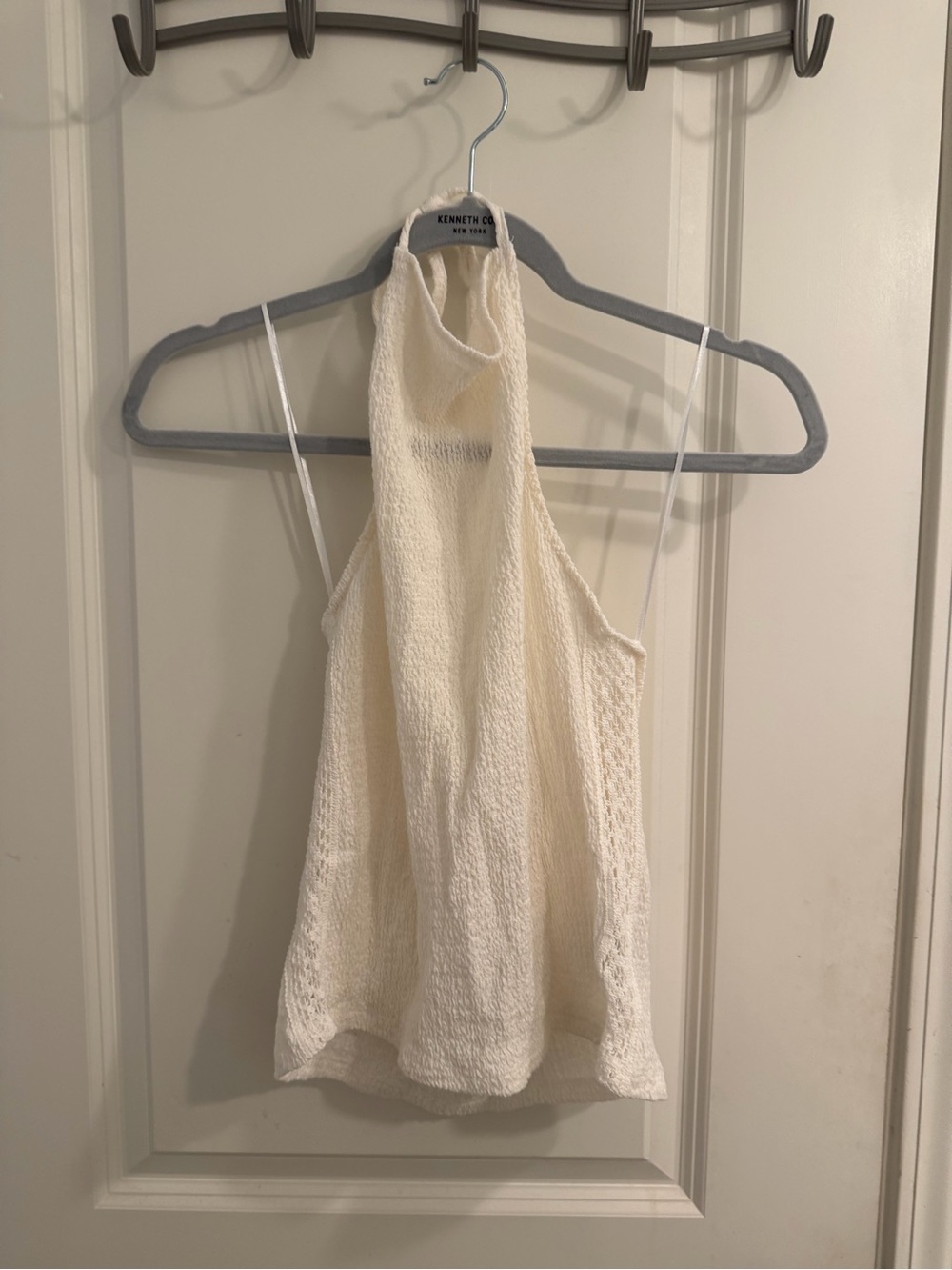 NWOT H&M White Linen Self Tie Halter Top